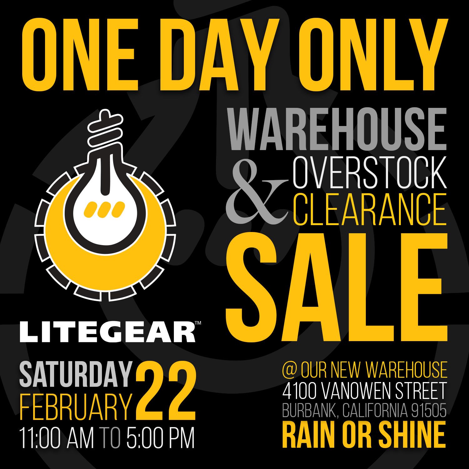 LiteGear Warehouse and Overstock Clearance Sale - LITEGEAR INC.
